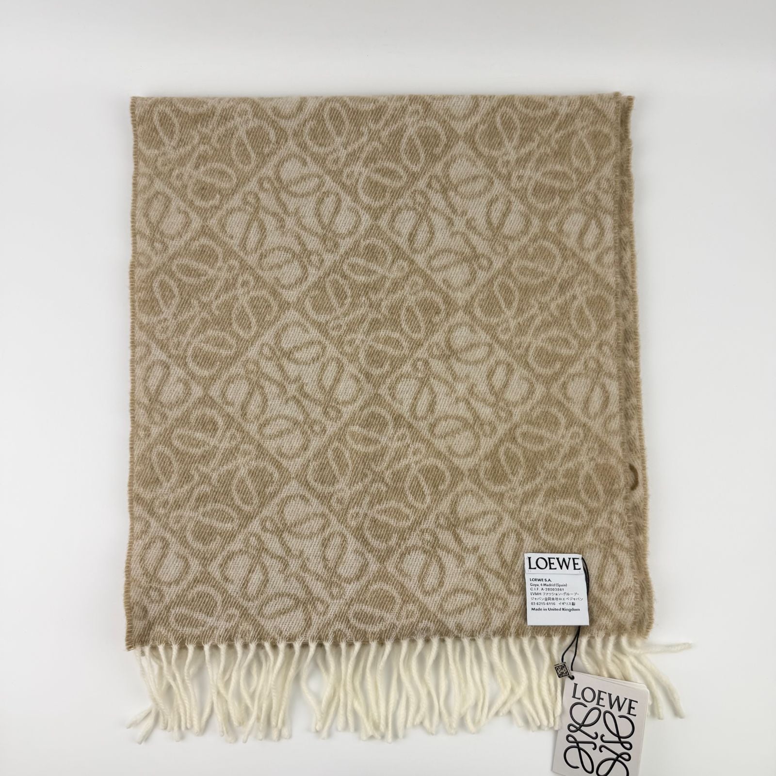 Loewe Anagram Beige le Cashmere Vintage Scarf — view 6