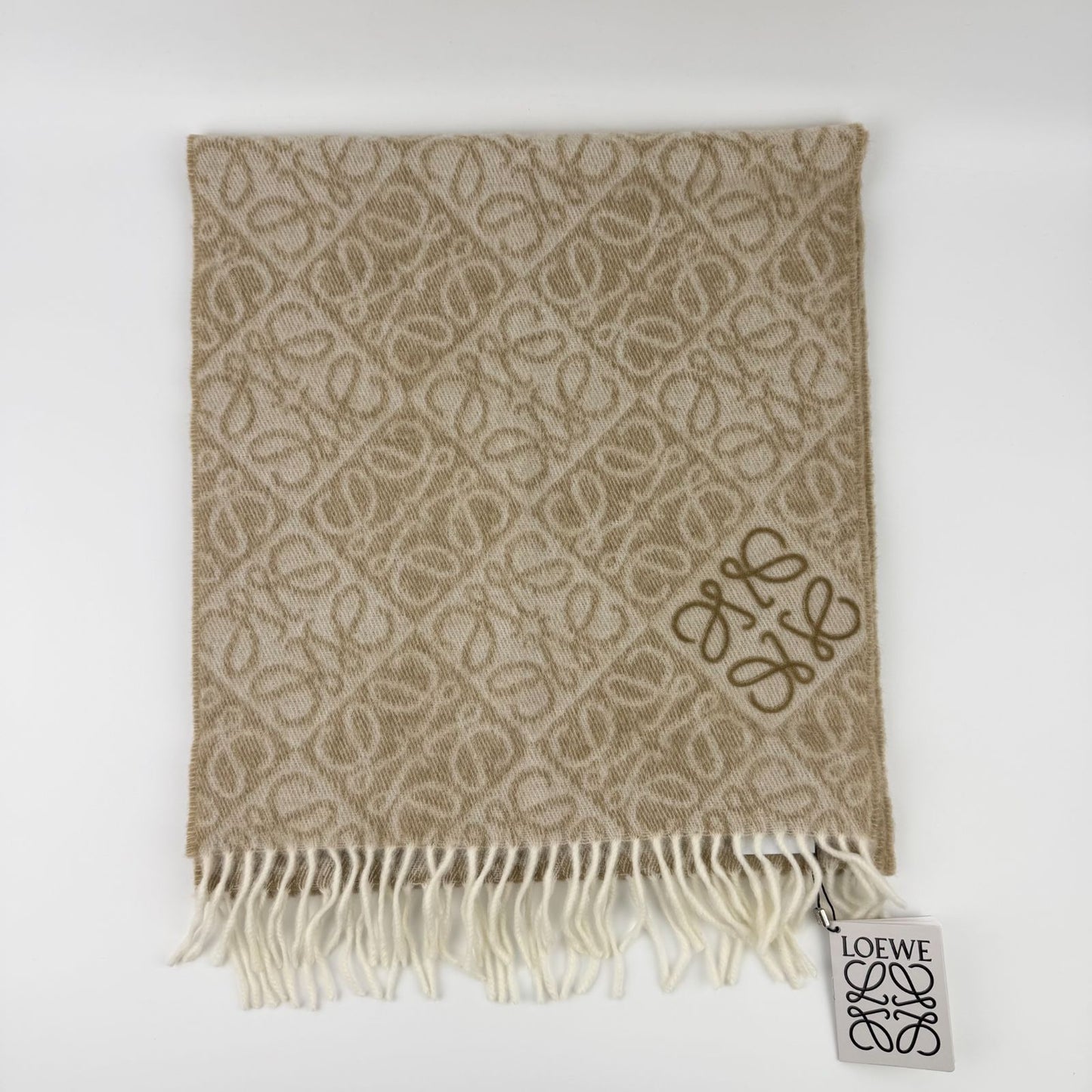 Loewe Anagram Beige le Cashmere Vintage Scarf — view 2