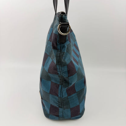 Prada Shoulder Bag Black Blue Canvas Vintage — view 6