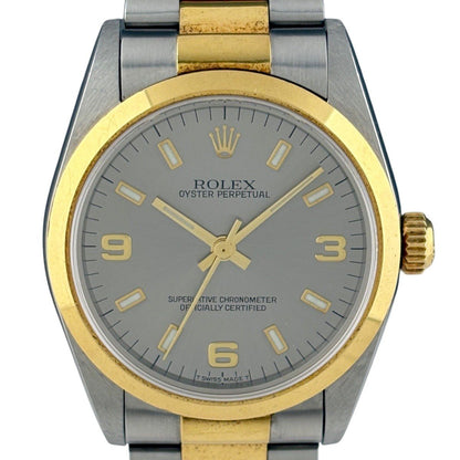 Rolex Oyster Perpetual Watch SS YG Automatic Winding Gray Boys