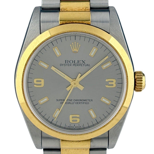Rolex Oyster Perpetual Watch SS YG Automatic Winding Gray Boys