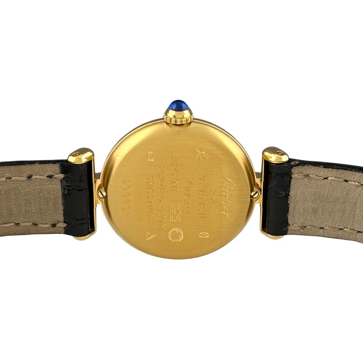 Cartier Must Colise Vermeil Trinity Watch 925 Sterling Silver Leather Quartz — view 4