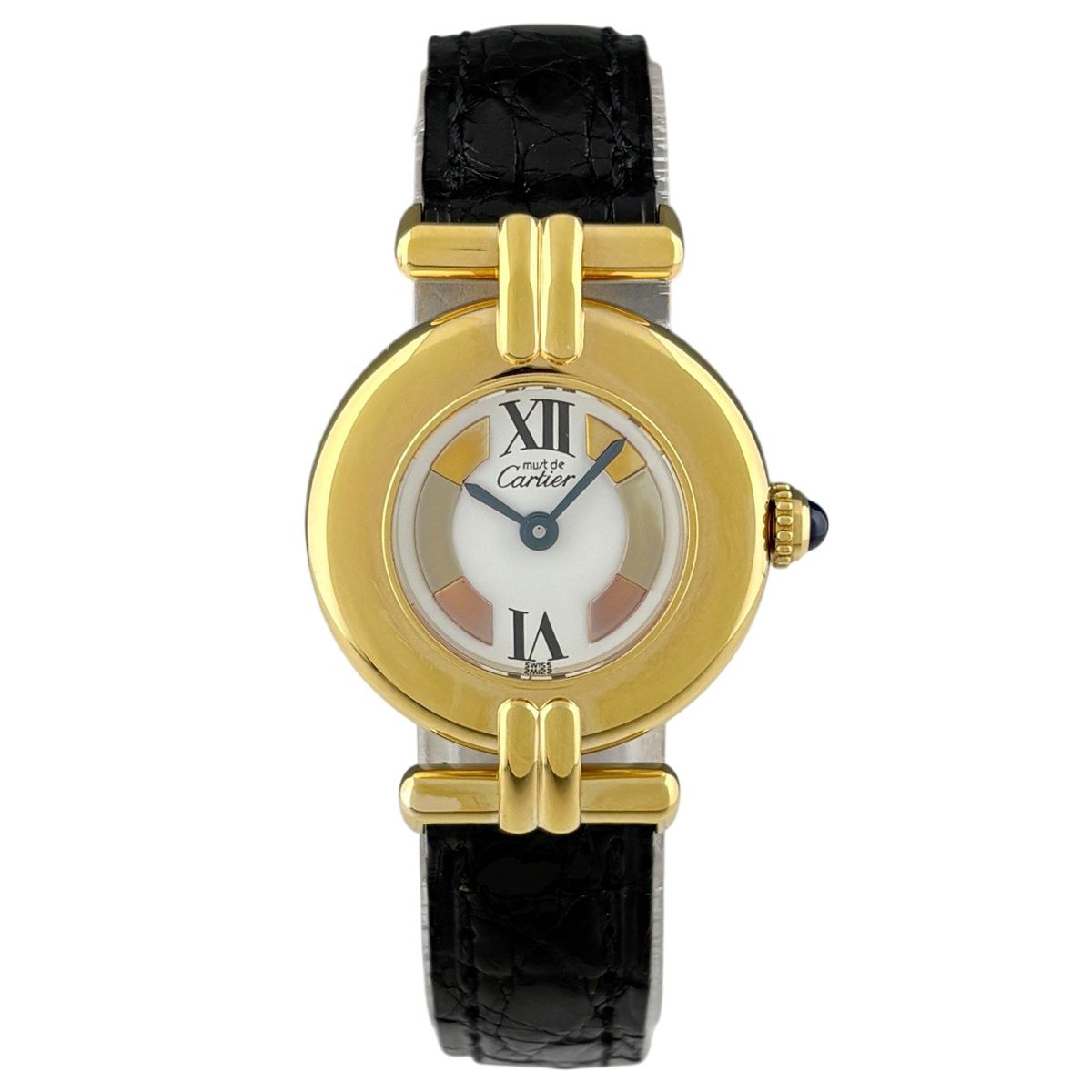 Cartier Must Colise Vermeil Trinity Watch 925 Sterling Silver Leather Quartz — view 2