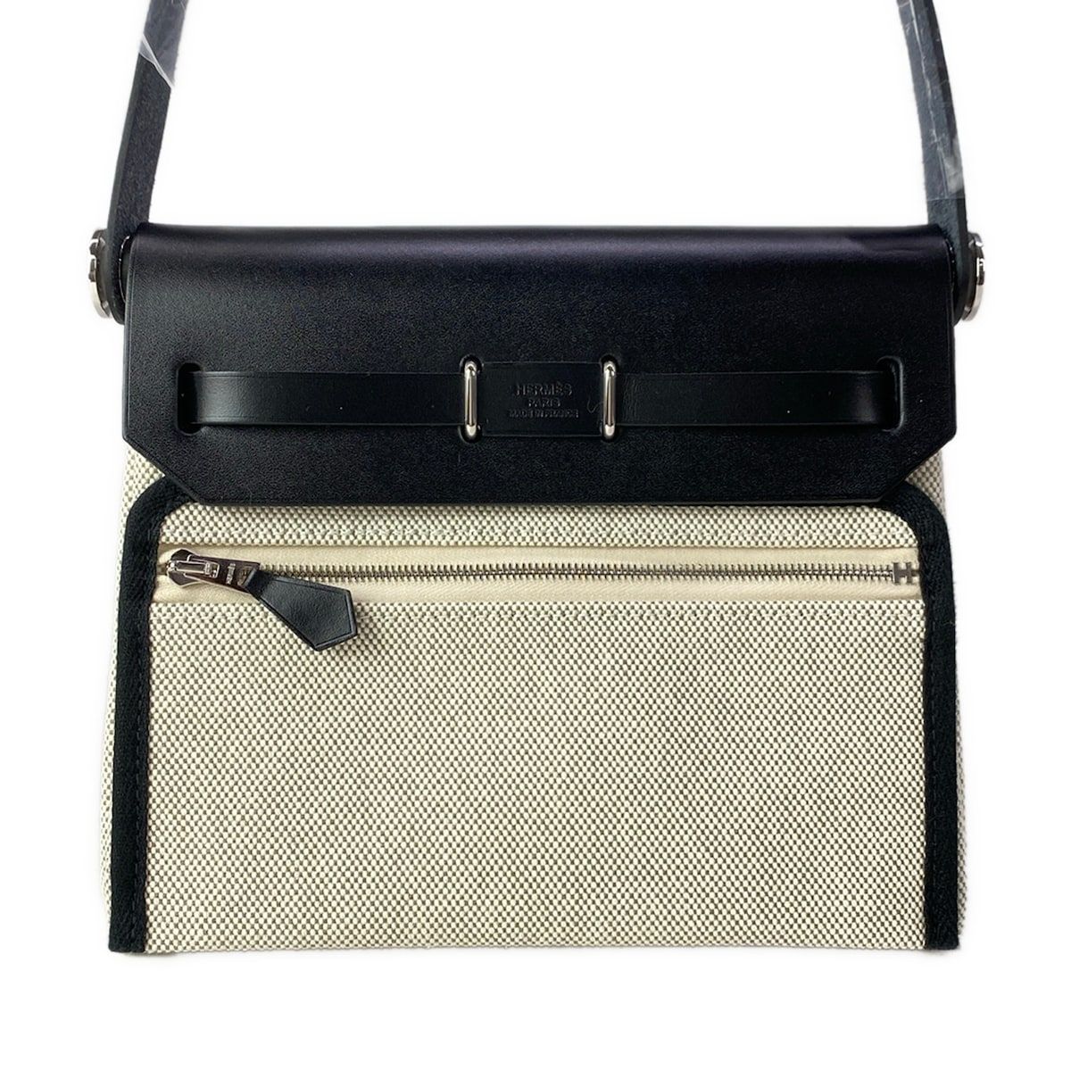 Hermes Shoulder Bag Herbag Zip Mini Ivory Black — view 3