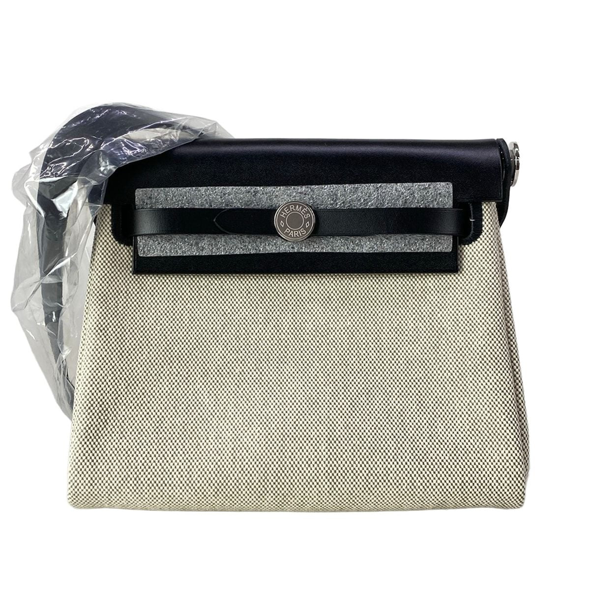 Hermes Shoulder Bag Herbag Zip Mini Ivory Black