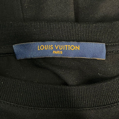 Louis Vuitton Short Sleeve T-Shirt M Navy Cru Neck Chest LV Point Embroidery — view 3