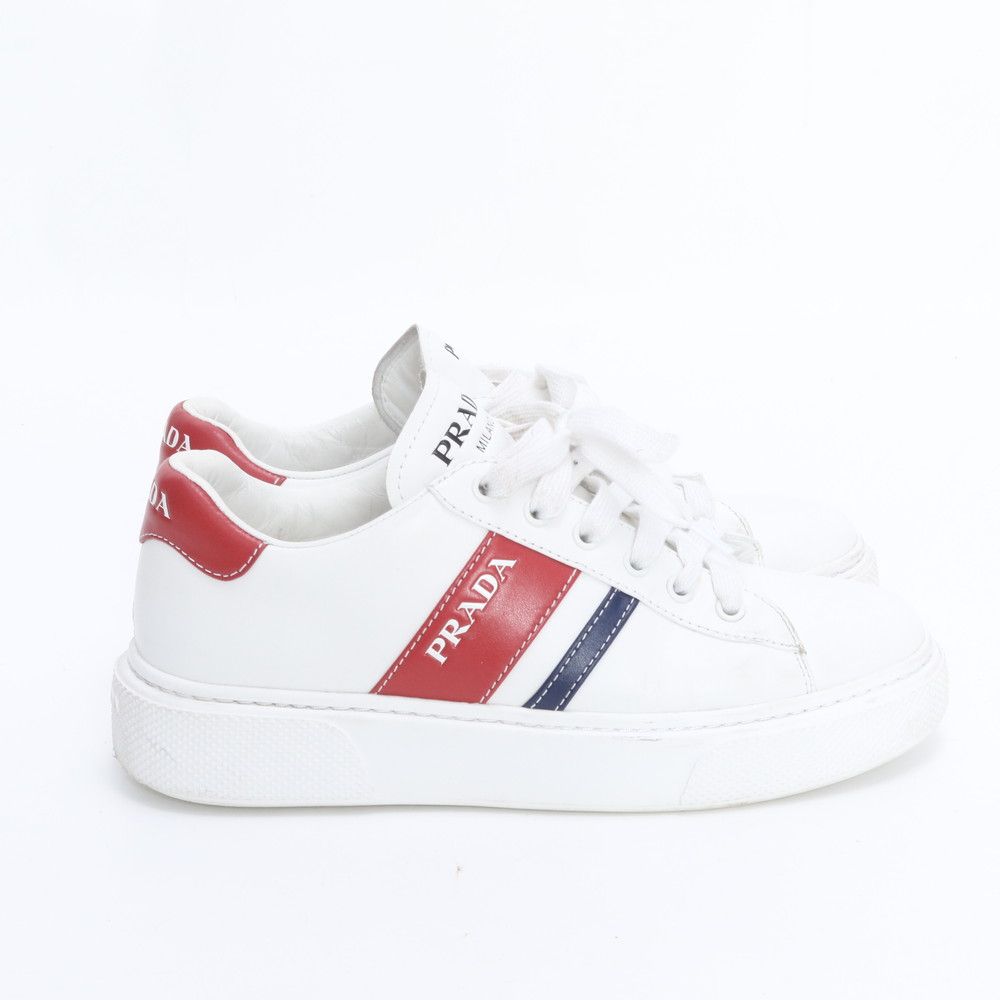 Prada Leather Low Cut Sneakers Lace Up Shoes Flat — view 5