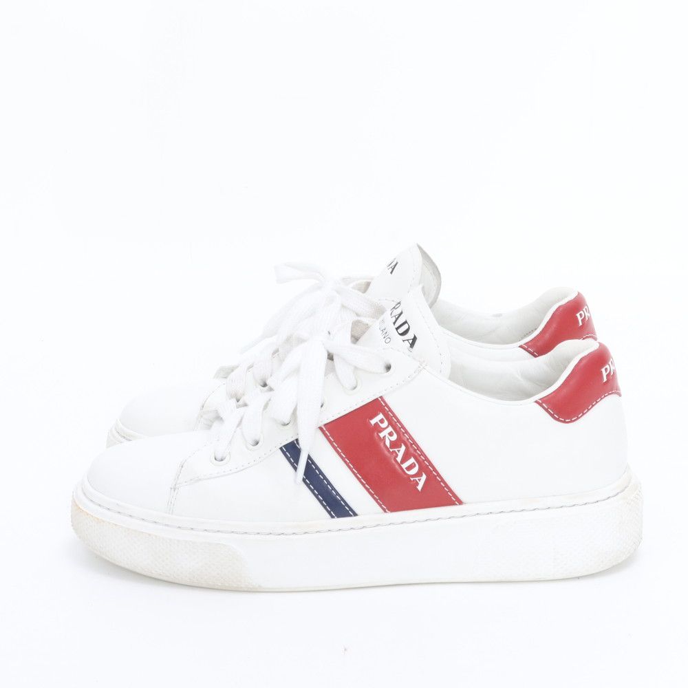 Prada Leather Low Cut Sneakers Lace Up Shoes Flat — view 3