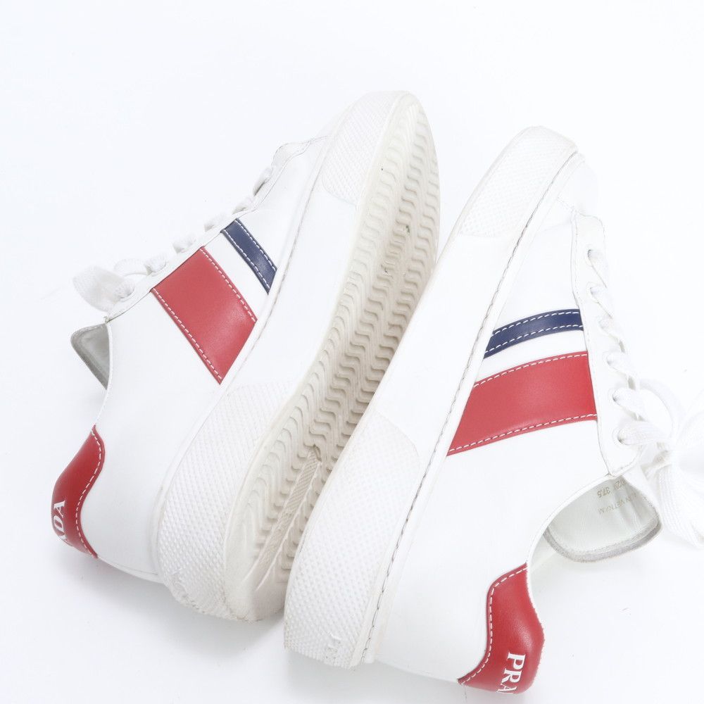 Prada Leather Low Cut Sneakers Lace Up Shoes Flat — view 6