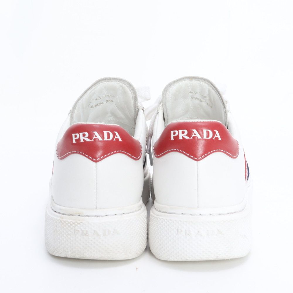 Prada Leather Low Cut Sneakers Lace Up Shoes Flat — view 4