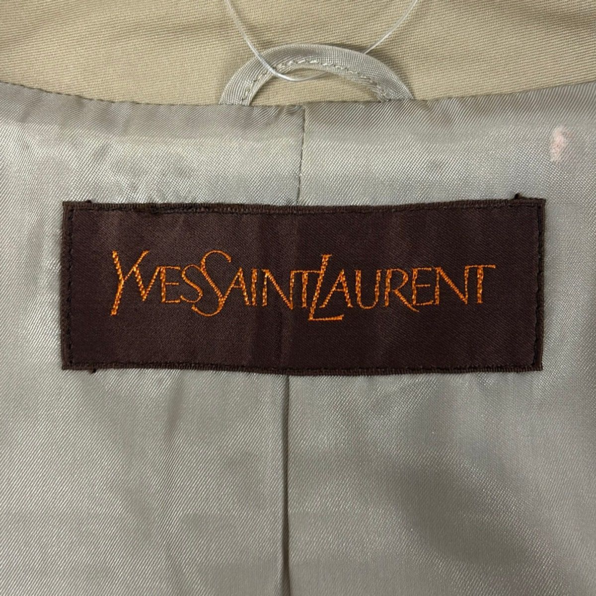 Saint Laurent Yves Trench Coat Beige Long Sleeve Spring Autumn — view 3