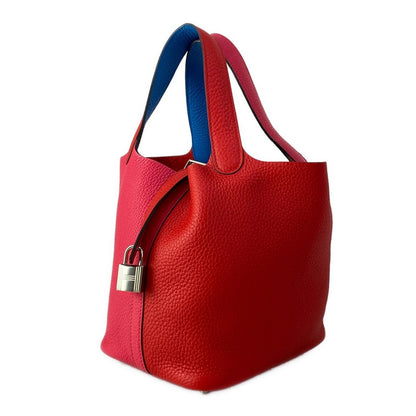 Hermes Handbag Picotin Lock Casaque de PM le Juc Rose Blue Zanzibar