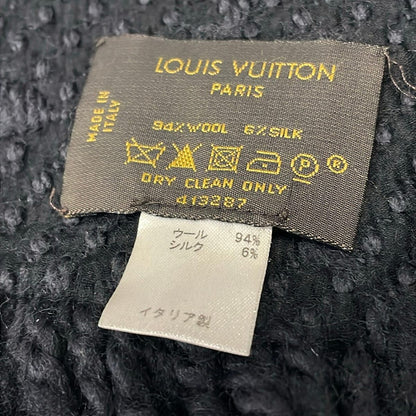 Louis Vuitton Scarf Echarpe Logo Mania Anthracite Wool Silk — view 2