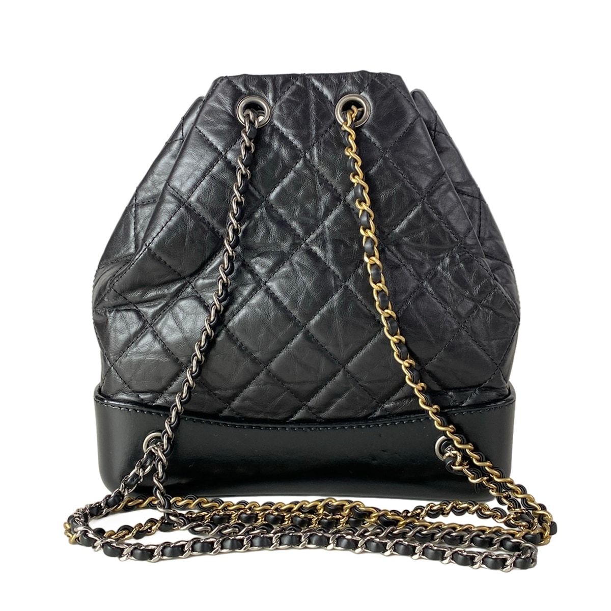 Chanel Backpack Gabriel de Black Drawstring Chain Shoulder 4 Colors Silver Gold — view 3