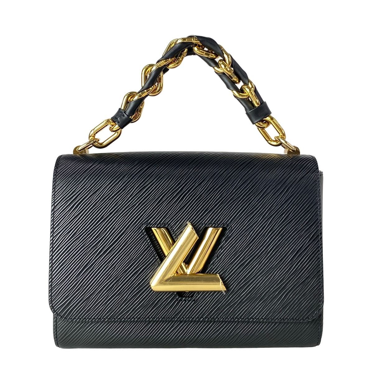 Louis Vuitton Handbag Twist MM Noir Leather Cowhide