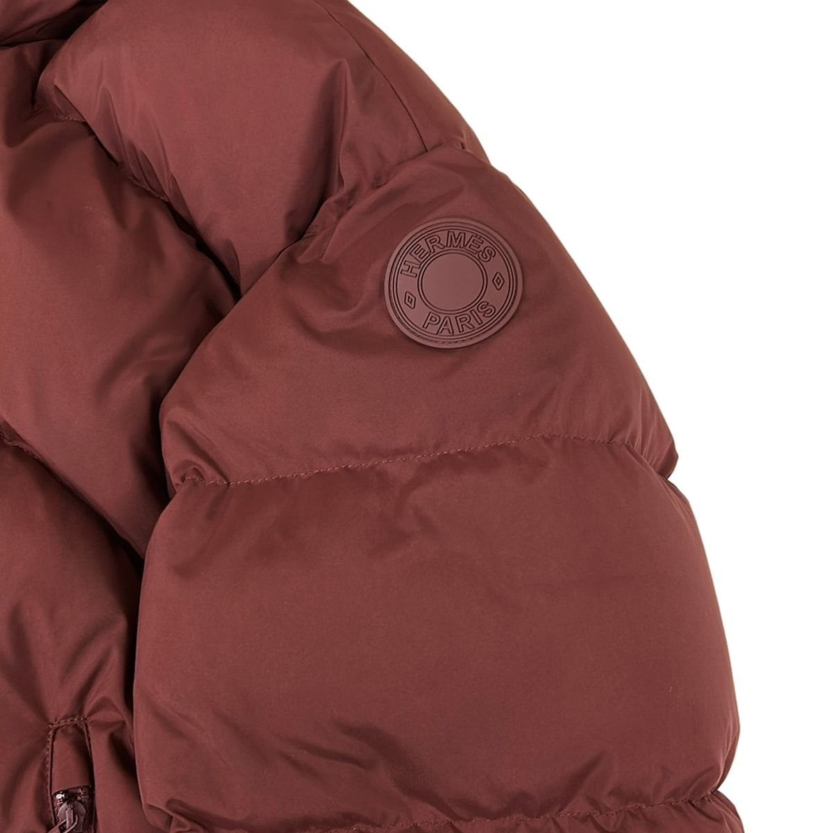 Hermes Down Jacket 38 M Bordeaux Long Sleeve Zip Up Series Button Winter — view 6