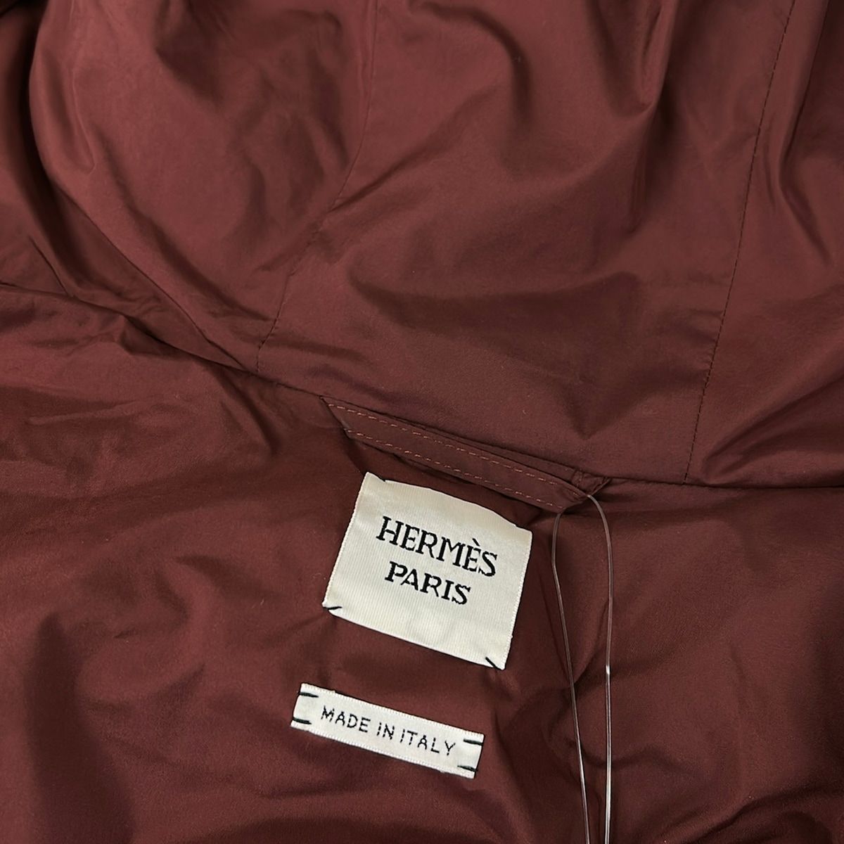 Hermes Down Jacket 38 M Bordeaux Long Sleeve Zip Up Series Button Winter — view 9