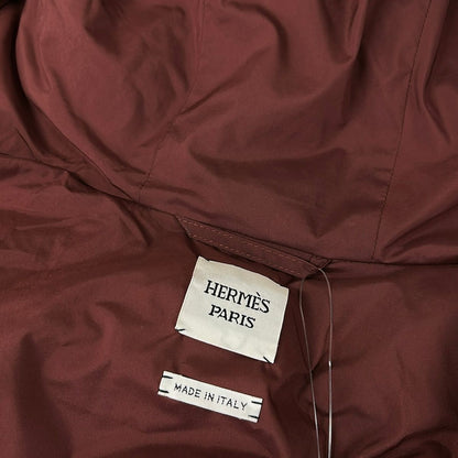 Hermes Down Jacket 38 M Bordeaux Long Sleeve Zip Up Series Button Winter — view 9