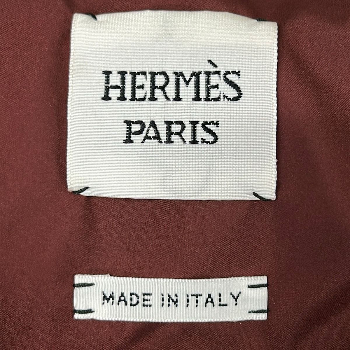 Hermes Down Jacket 38 M Bordeaux Long Sleeve Zip Up Series Button Winter — view 3