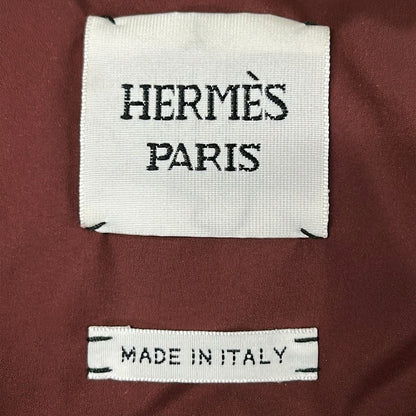 Hermes Down Jacket 38 M Bordeaux Long Sleeve Zip Up Series Button Winter — view 3