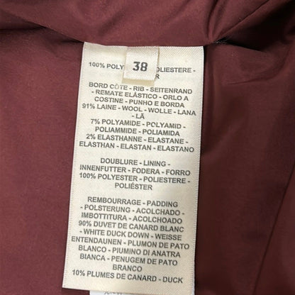 Hermes Down Jacket 38 M Bordeaux Long Sleeve Zip Up Series Button Winter — view 5