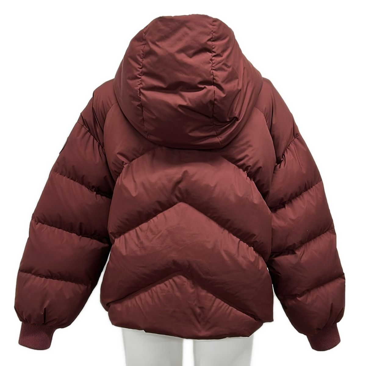 Hermes Down Jacket 38 M Bordeaux Long Sleeve Zip Up Series Button Winter — view 2
