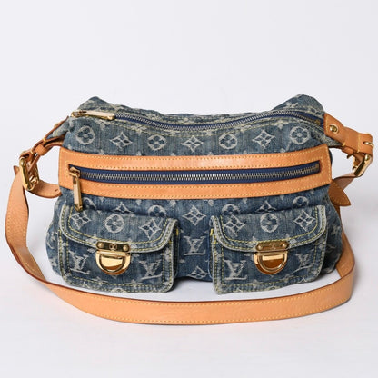 Louis Vuitton Monogram Denim Baggy PM Shoulder Bag Indigo Blue