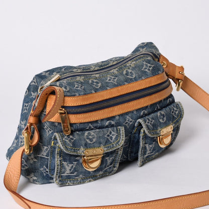 Louis Vuitton Monogram Denim Baggy PM Shoulder Bag Indigo Blue — view 3