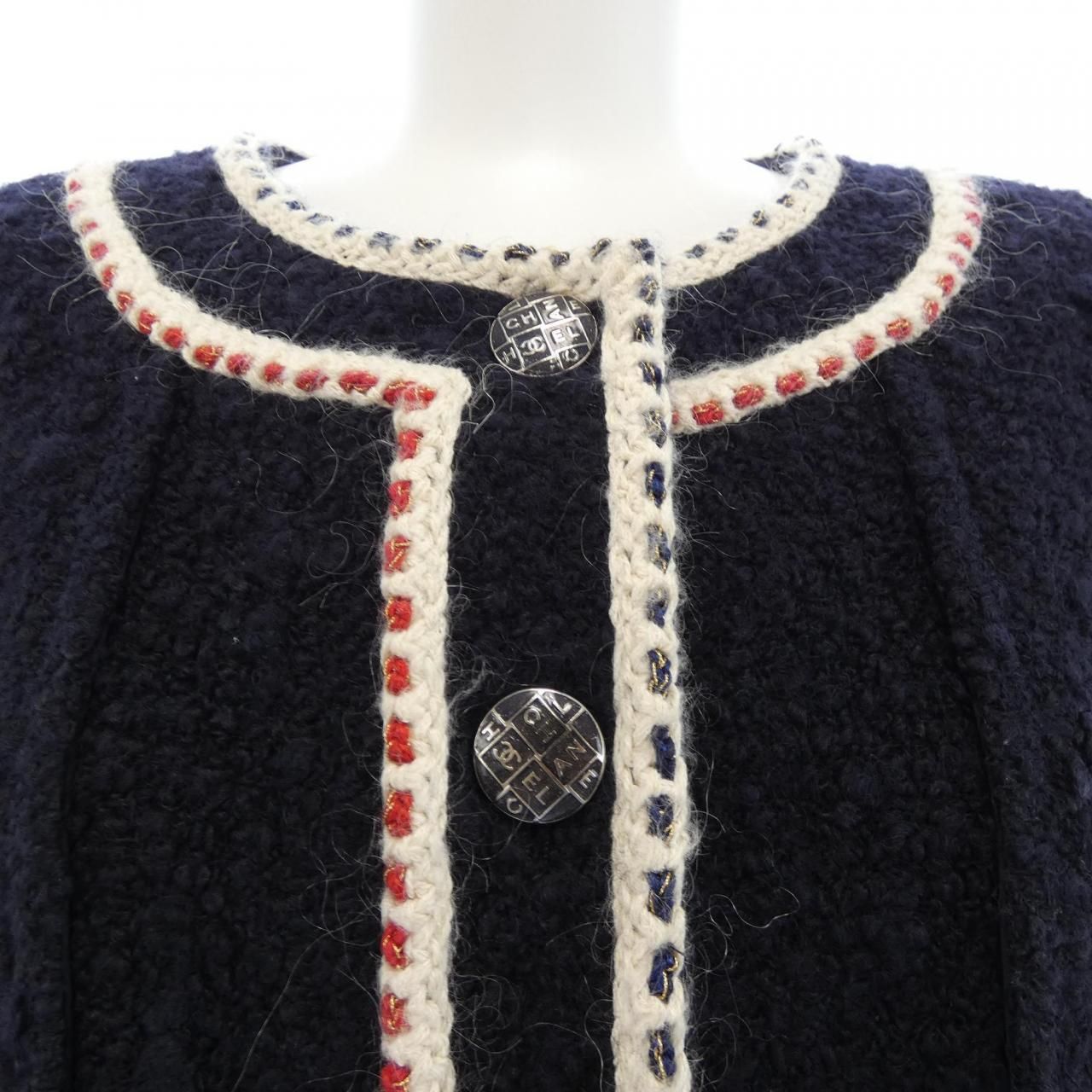 Chanel Collarless Jacket Navy — view 6