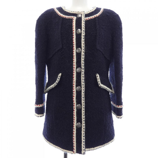 Chanel Collarless Jacket Navy