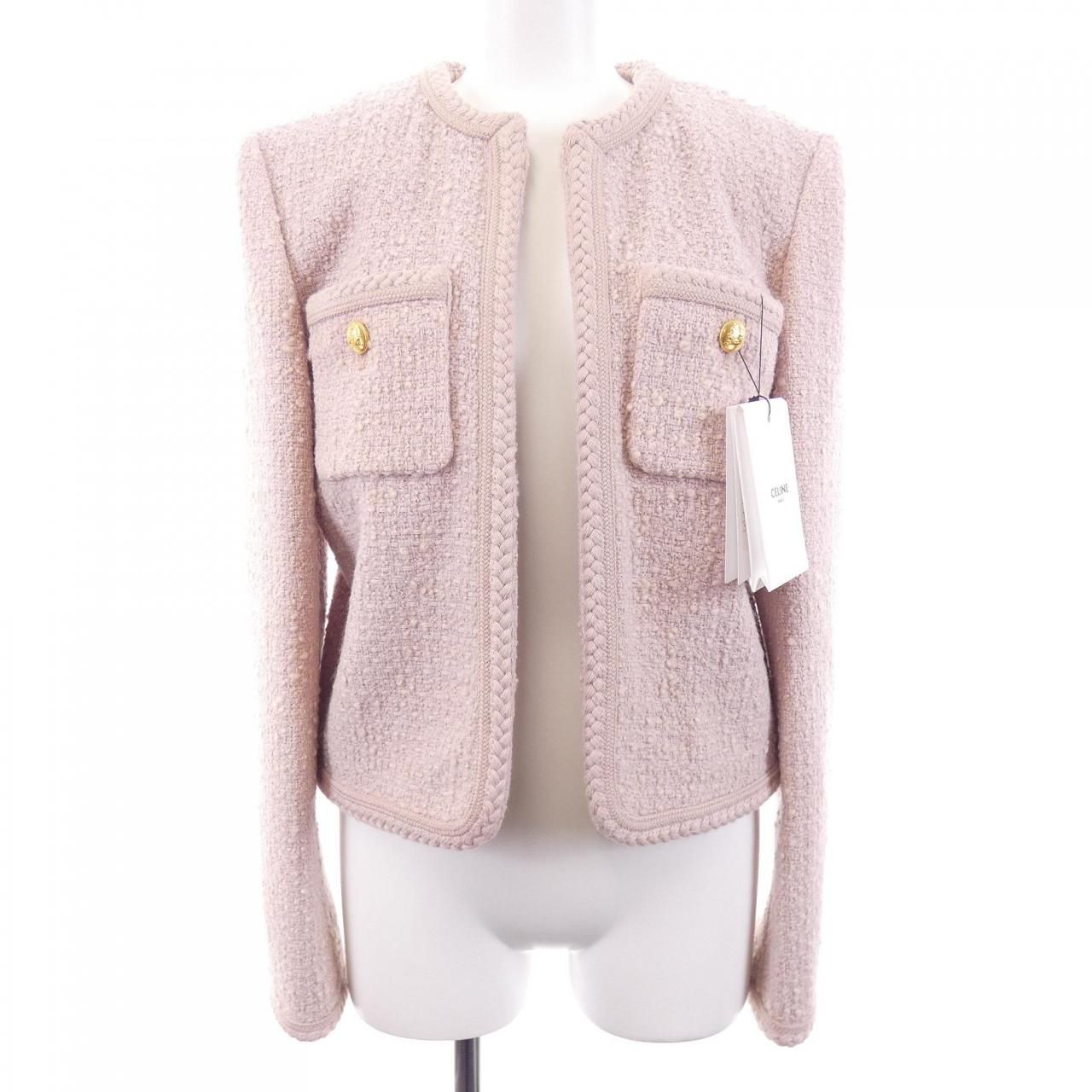 Celine Collarless Jacket Pink