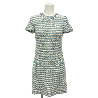 Chanel Dress 36 S Light Blue Ivory Cotton
