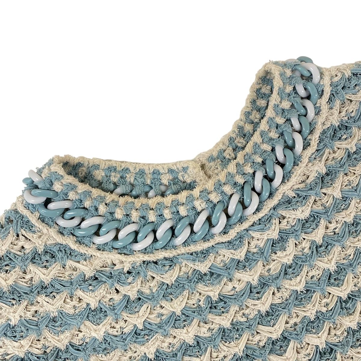 Chanel Dress 36 S Light Blue Ivory Cotton — view 8