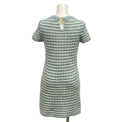 Chanel Dress 36 S Light Blue Ivory Cotton — view 2