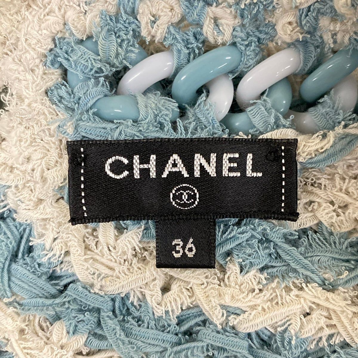 Chanel Dress 36 S Light Blue Ivory Cotton — view 3
