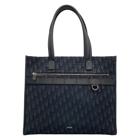 Dior Tote Safari Navy Black White Leather