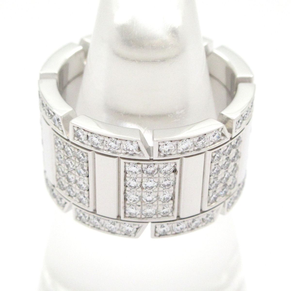 Cartier Ring 51 Tank Francaise LM 18k White Gold Diamond Pave — view 3