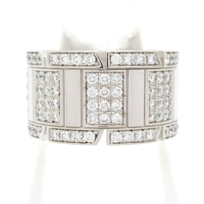 Cartier Ring 51 Tank Francaise LM 18k White Gold Diamond Pave