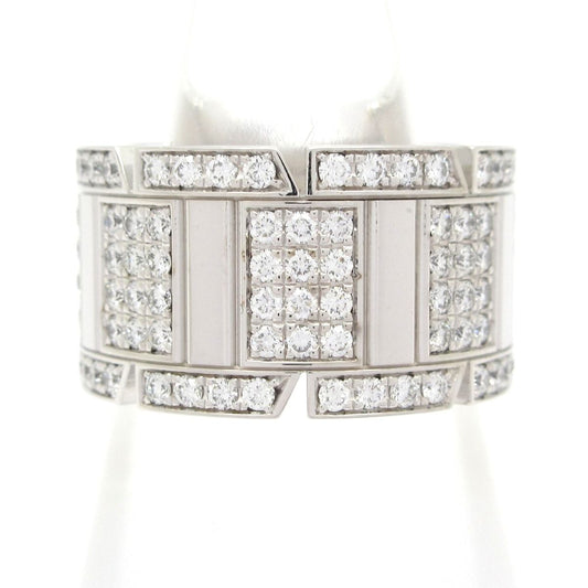 Cartier Ring 51 Tank Francaise LM 18k White Gold Diamond Pave