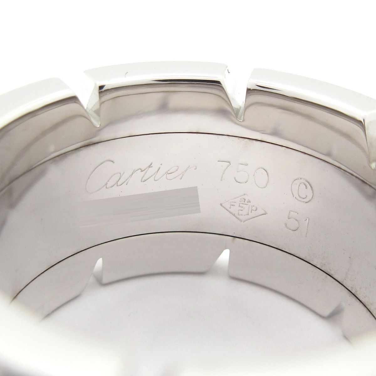 Cartier Ring 51 Tank Francaise LM 18k White Gold Diamond Pave — view 5