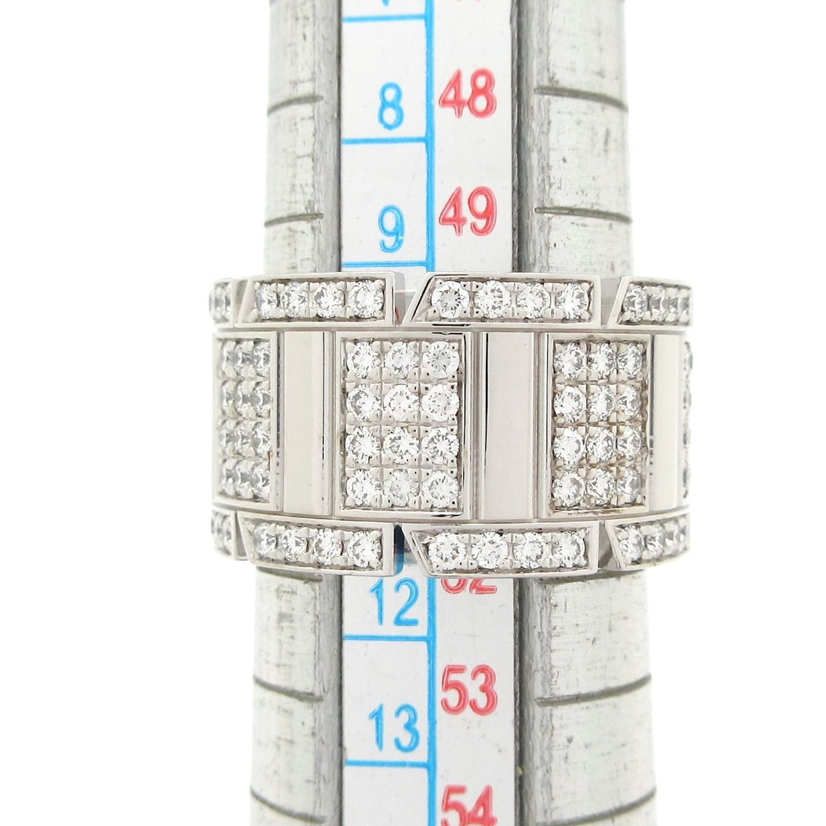 Cartier Ring 51 Tank Francaise LM 18k White Gold Diamond Pave — view 6