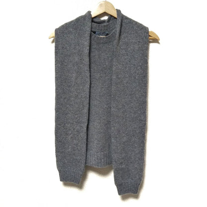 Prada Sleeveless Sweater 38 S Gray Crew Neck with Scarf Cashmere