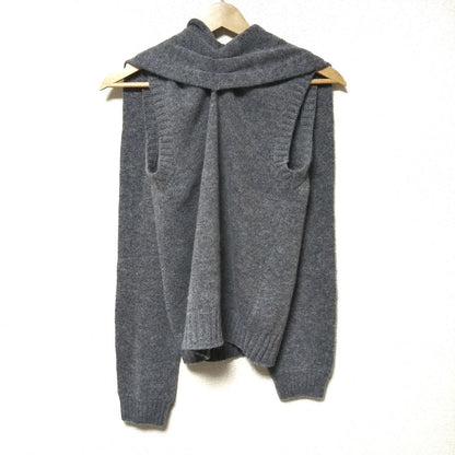 Prada Sleeveless Sweater 38 S Gray Crew Neck with Scarf Cashmere — view 2