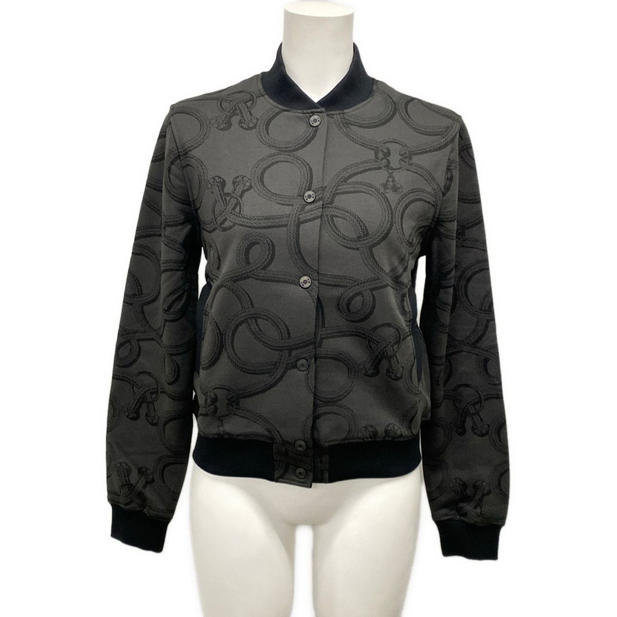 Hermes Jacket 38 M Palfloire Mix Black Dark Gray Cotton