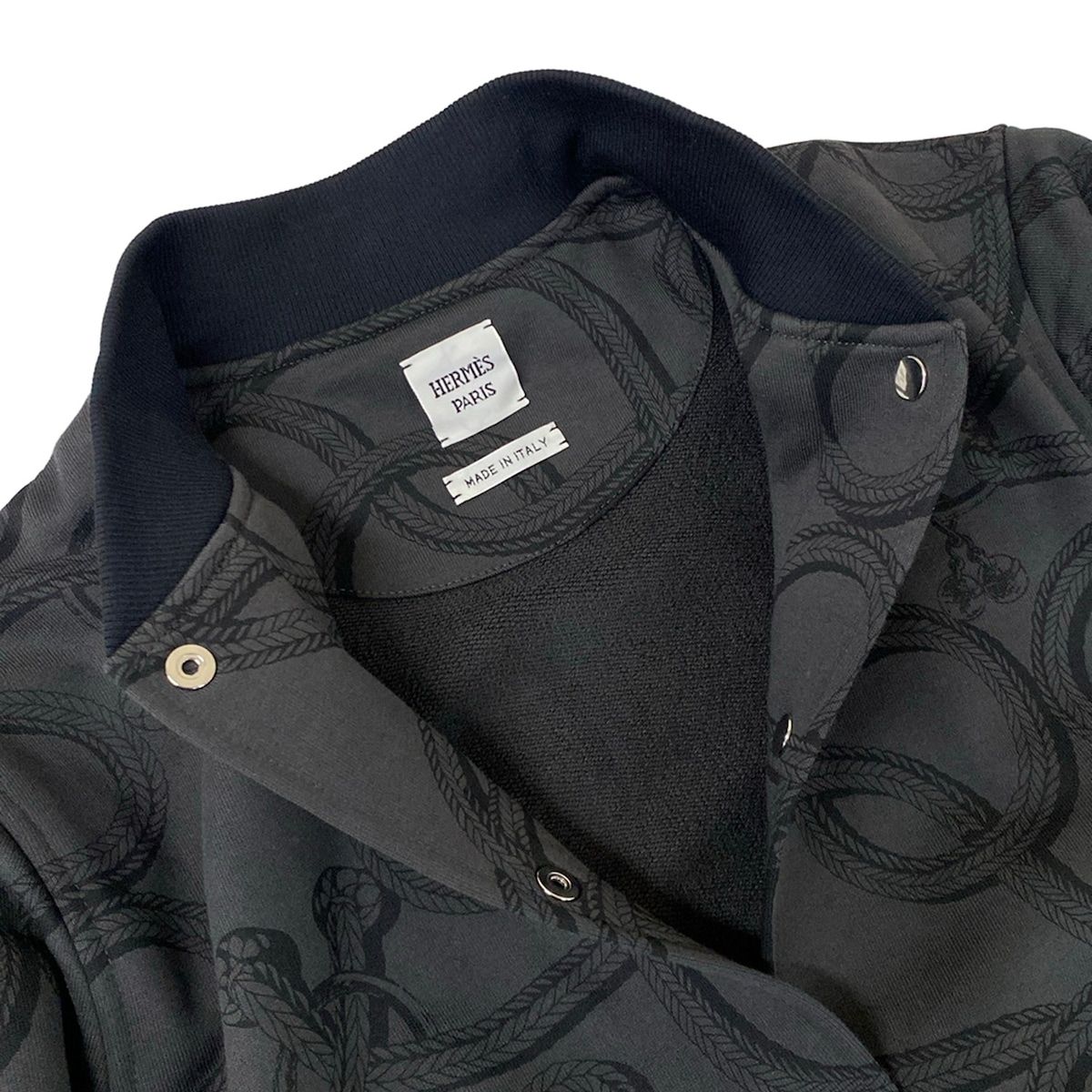 Hermes Jacket 38 M Palfloire Mix Black Dark Gray Cotton — view 8