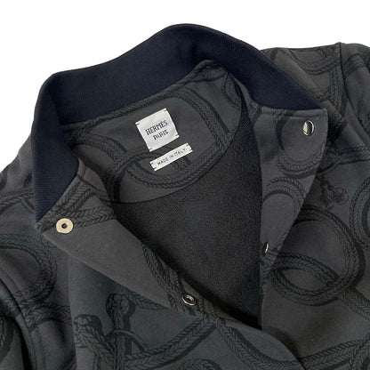 Hermes Jacket 38 M Palfloire Mix Black Dark Gray Cotton — view 8