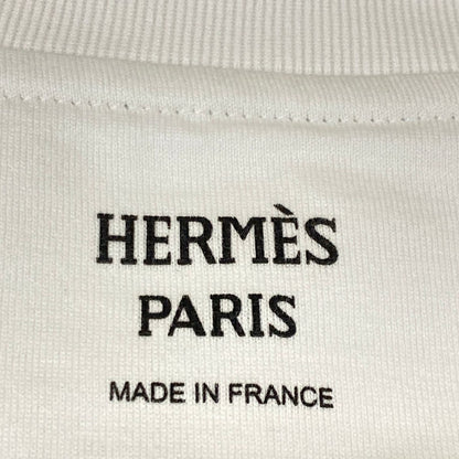 Hermes Short Sleeve T-Shirt 40 M Same Embroidered Pocket White Crew Neck — view 3