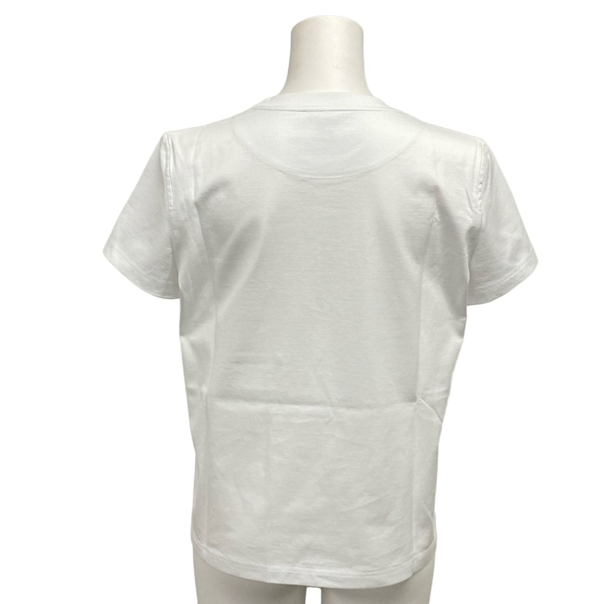Hermes Short Sleeve T-Shirt 40 M Same Embroidered Pocket White Crew Neck — view 2