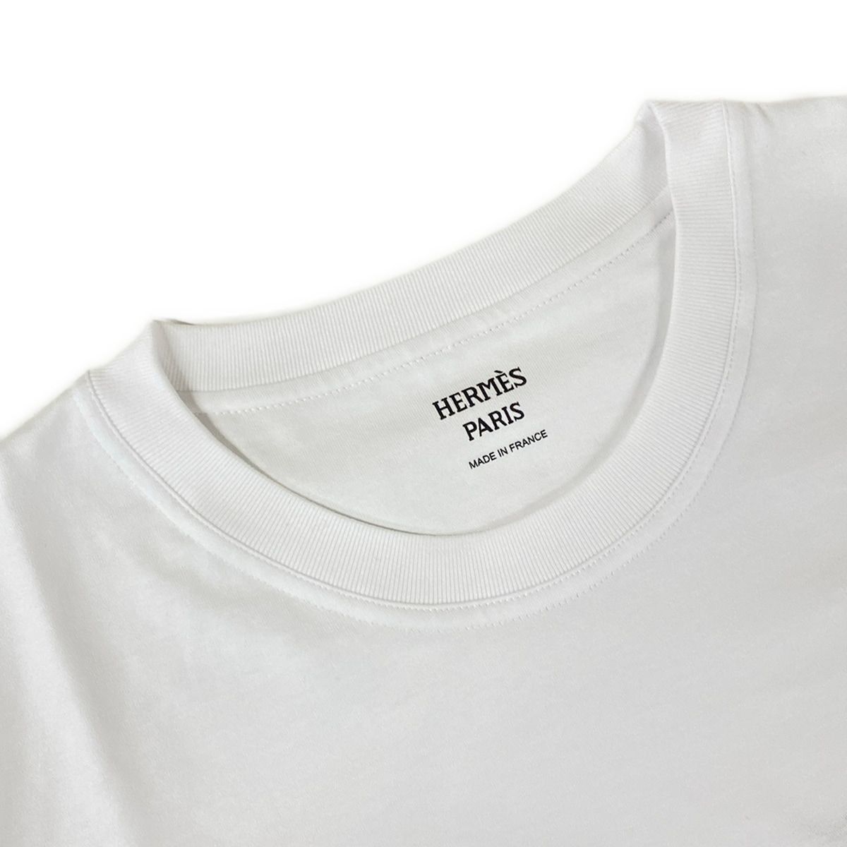 Hermes Short Sleeve T-Shirt 40 M Same Embroidered Pocket White Crew Neck — view 7