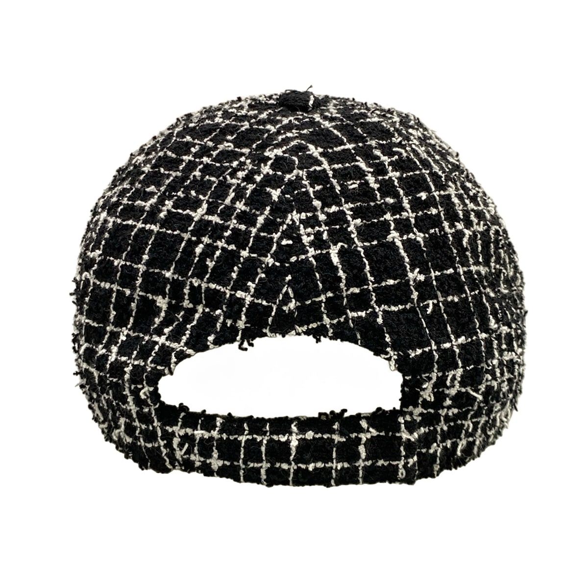 Chanel Cap Black White Tweed Cotton Hat — view 3